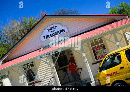 Neuseeland, Südinsel Arrowtown in der Nähe von Queenstown. Ehemalige Goldgräber-Bereich. Postamt. Stockfoto