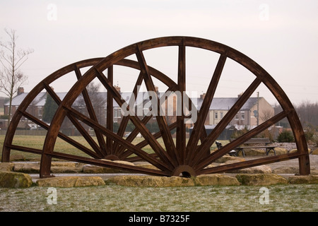 Eine Skulptur erinnert an das industrielle Erbe von Sunderland und County Durham Kohlenreviers. Stockfoto