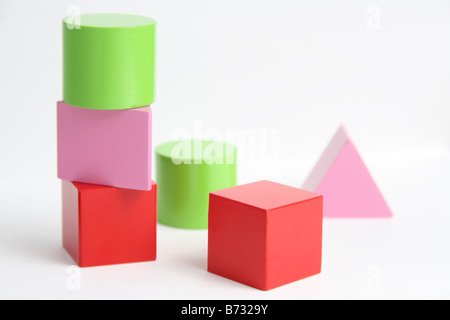 bunte Holz Kinder Bausteine Stockfoto