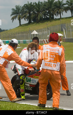 Italienischen Marco Simoncelli der Metis Gilera 2008 Polini Malaysian Motorrad-Grand-Prix Strecke in Sepang Malaysia Stockfoto