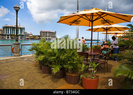 Caudon Waterfront am Hafen in Port Louis, Mauritius Stockfoto