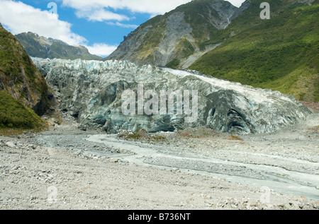 Blick auf Fox-Gletscher terminal, Südinsel, Neuseeland Stockfoto