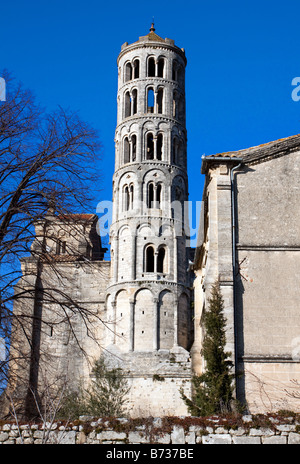 Das 11. Jahrhundert Tour Fenestrelle oder Fenster-Turm der Kathedrale von Sankt Theodorit in Uzès Gard Frankreich Stockfoto