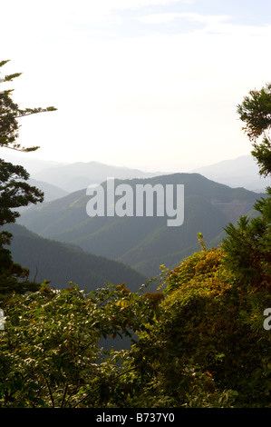 Die Aussicht vom Berg Koya in Koyasan, Wakayama, Japan. Stockfoto