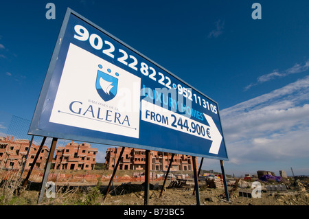 Unvollendete Wohnungen an der Costa Del Sol, Spanien Stockfoto