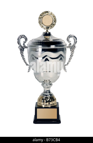 Große Trophäe isoliert auf weißem reales Objekt kein 3D Rendering Stockfoto