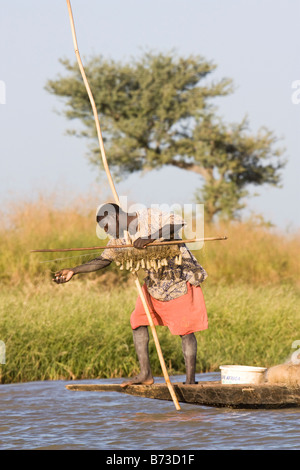 Angeln im Fluss Niger in der Nähe von Mopti Stockfoto