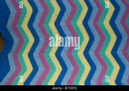 Closeup häkeln Zick Zack verschiedene Multi Farbe Farbe Decke Textur