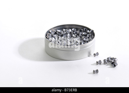 Eine offene können mit Pellets für eine Druckluftpistole führen. USA. Stockfoto