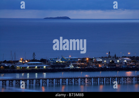 Morgendämmerung über Coffs Harbour und einsame Südinsel New South Wales Australien Stockfoto