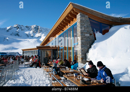 Restaurant Gamsgarten am Stubaier Gletscher in Tirol, Österreich Stockfoto