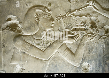 Befreiung von den sieben Kapellen am Tempel von Sethos arbeite ich bei Abydos, Niltal Ägyptens Stockfoto