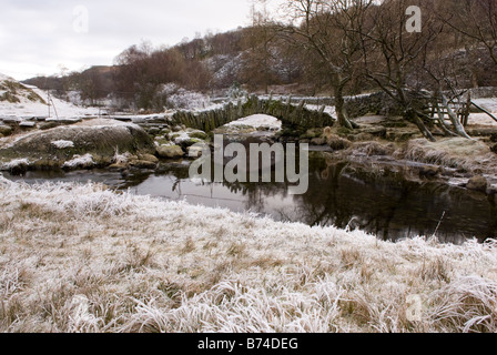 Slater-Brücke in kleinen Langdale, den Lake District National Park, Cumbria, England Stockfoto