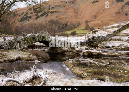 Slater-Brücke in kleinen Langdale, den Lake District National Park, Cumbria, England Stockfoto