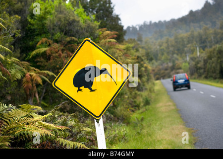 Neuseeland, Südinsel, Punakaiki, Vorsicht: Pinguine. Stockfoto