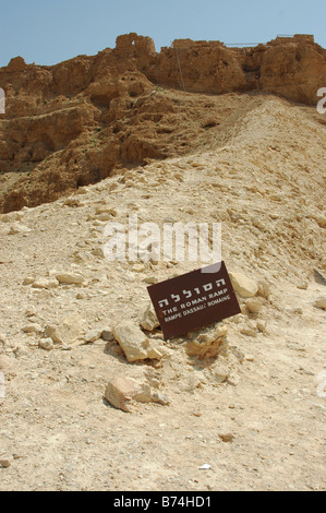 Masada Israel der römischen Rampe Stockfoto