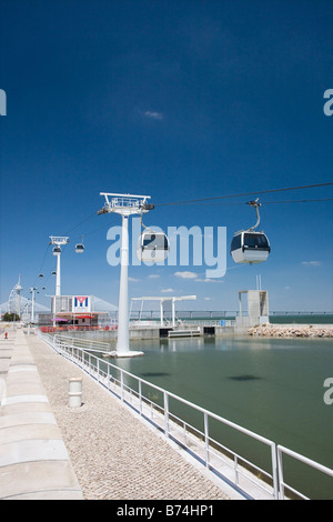 Teleferico Seilbahn am Parque Das Nacoes oder Park der Nationen in Lissabon Portugal Stockfoto