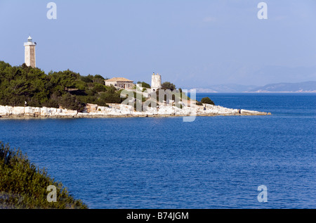 Fiskardo Leuchtturm Fiskardo, Kefalonia, Griechenland, Europa Stockfoto