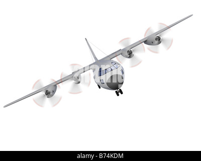 isolierte Militärflugzeug auf weißem Hintergrund Stockfoto