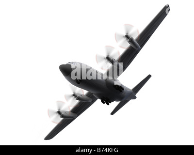 isolierte Militärflugzeug auf weißem Hintergrund Stockfoto