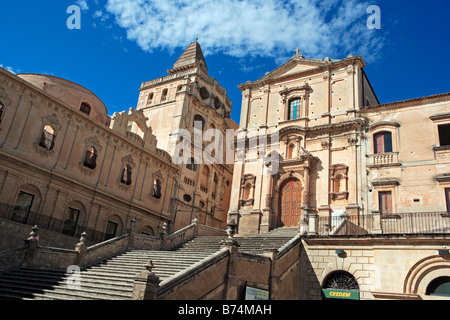 Franziskaner Kirche und Kloster, Benediktiner-Kirche und Kloster, Piazza Immacolata, Noto, Sizilien Stockfoto