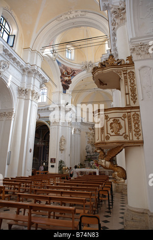 Innenraum des Jesuiten Kirche San Carlo, Noto, Sizilien Stockfoto