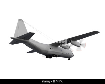 isolierte Militärflugzeug auf weißem Hintergrund Stockfoto