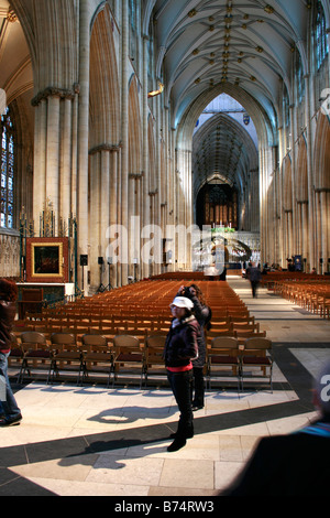 Betrachtet man das Kirchenschiff York Minster York Stockfoto