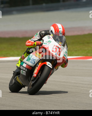 250er-italienischen Marco Simoncelli der Metis Gilera 2008 Polini Malaysian Motorrad-Grand-Prix Strecke in Sepang Malaysia Stockfoto