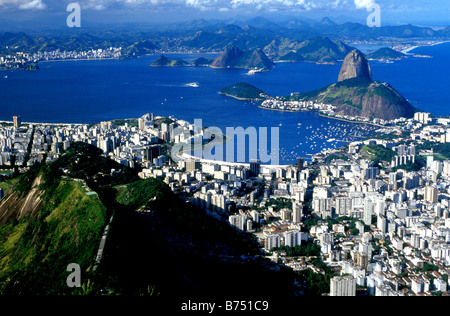 Ansicht der Guanabarra Bucht vom Corcovado Rio De Janeiro Brasilien Stockfoto