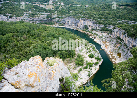 Blick in die Gorges de l'Ardeche Stockfoto