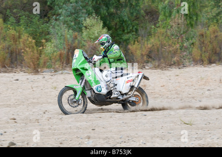 Rallye Dakar Rally Raid, Ausgabe 2009 in Argentinien und Chile statt. Race Day nach la Serena, Chile Santiago. Stockfoto