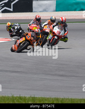 Sepang Malaysia 19. Oktober 2008 250ccm Fahrer Rennen in 2008 Polini Malaysian Motorcycle Grand Prix in Sepang, Malaysia Stockfoto