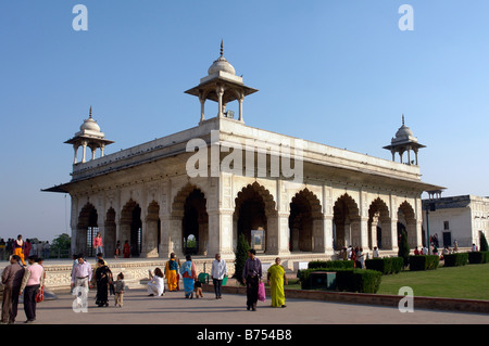 Diwan i Khas oder Halle des Privataudienzen im roten Fort Stockfoto