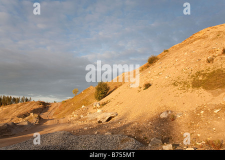 Straße in einem Sandkasten, Finnland Stockfoto