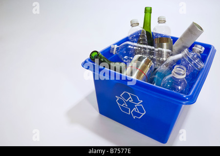 Blue Box recycling Stockfoto