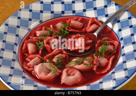 Borscht rote Bete Suppe polnischen Stil Stockfoto