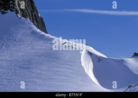 Heliskiing, Valhalla, BC, Kanada Stockfoto