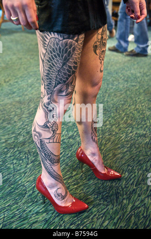 Amsterdam ein Besucher von der Tattoo convention Stockfoto