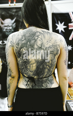 Amsterdam ein Besucher von der Tattoo convention Stockfoto