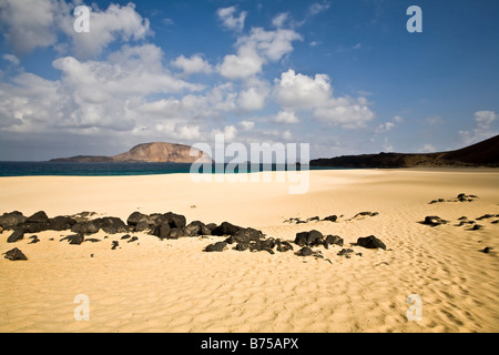 Playa de Las Conchas, Isla Graciosa, Lanzarote, Kanarische Inseln, Spanien Stockfoto