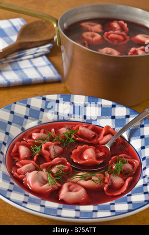 Borscht rote Bete Suppe polnischen Stil Stockfoto