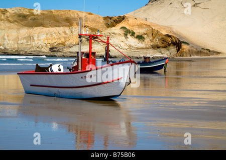 Dory Pazifikflotte Boote am Cape Kiwanda Pacific City Oregon USA Stockfoto