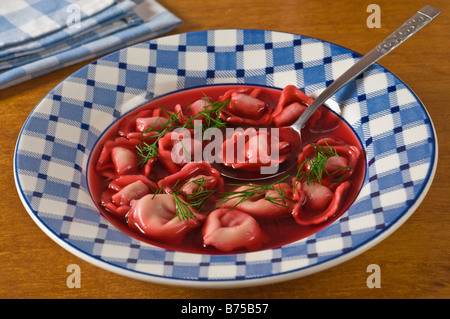 Borscht rote Bete Suppe polnischen Stil Stockfoto