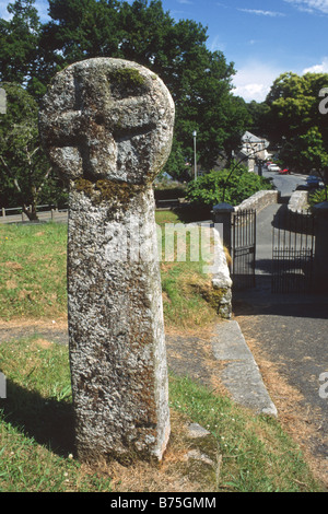 Keltisches Kreuz am St Nonna Kirche, Altarnun, Cornwall Stockfoto