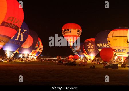 Bristol Balloon Fiesta Night Glow Stockfoto