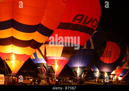 Bristol Balloon Fiesta Night Glow Stockfoto