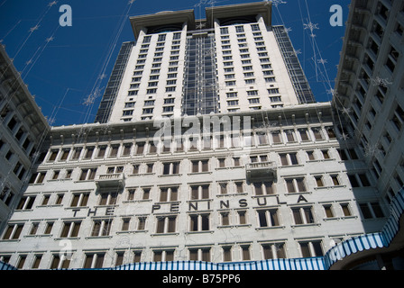 Das Peninsula Hotel Eingang, Salisbury Road, Tsim Sha Tsui, Kowloon Halbinsel, Hongkong, Volksrepublik China Stockfoto