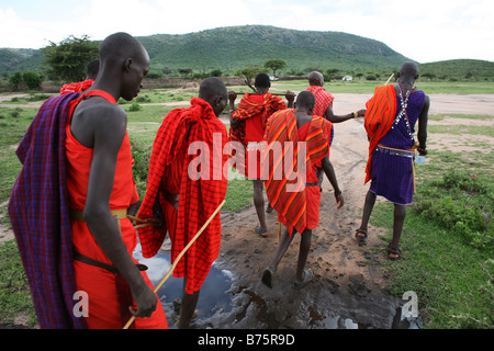 Ngoiroro ist ein Dorf mit 200 Einwohnern alle gehören zum Stamm Massai Dorf direkt liegt im Rift Valley südlich von Na Stockfoto