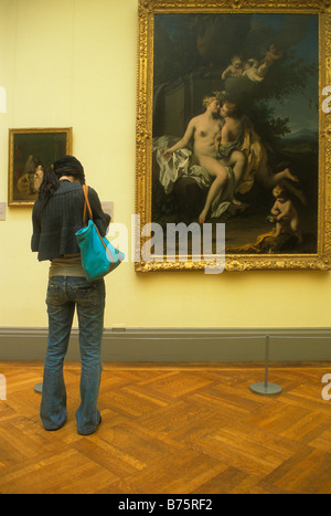 New York City Metropolitan Museum der Kunst Besucher bewundern die Gemälde in der Europäischen Galerien Stockfoto